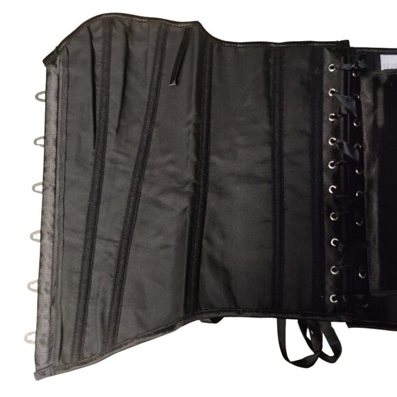 ๐ Black Sparkle Overbust Corset and Thong Set - Picture 6 of 9